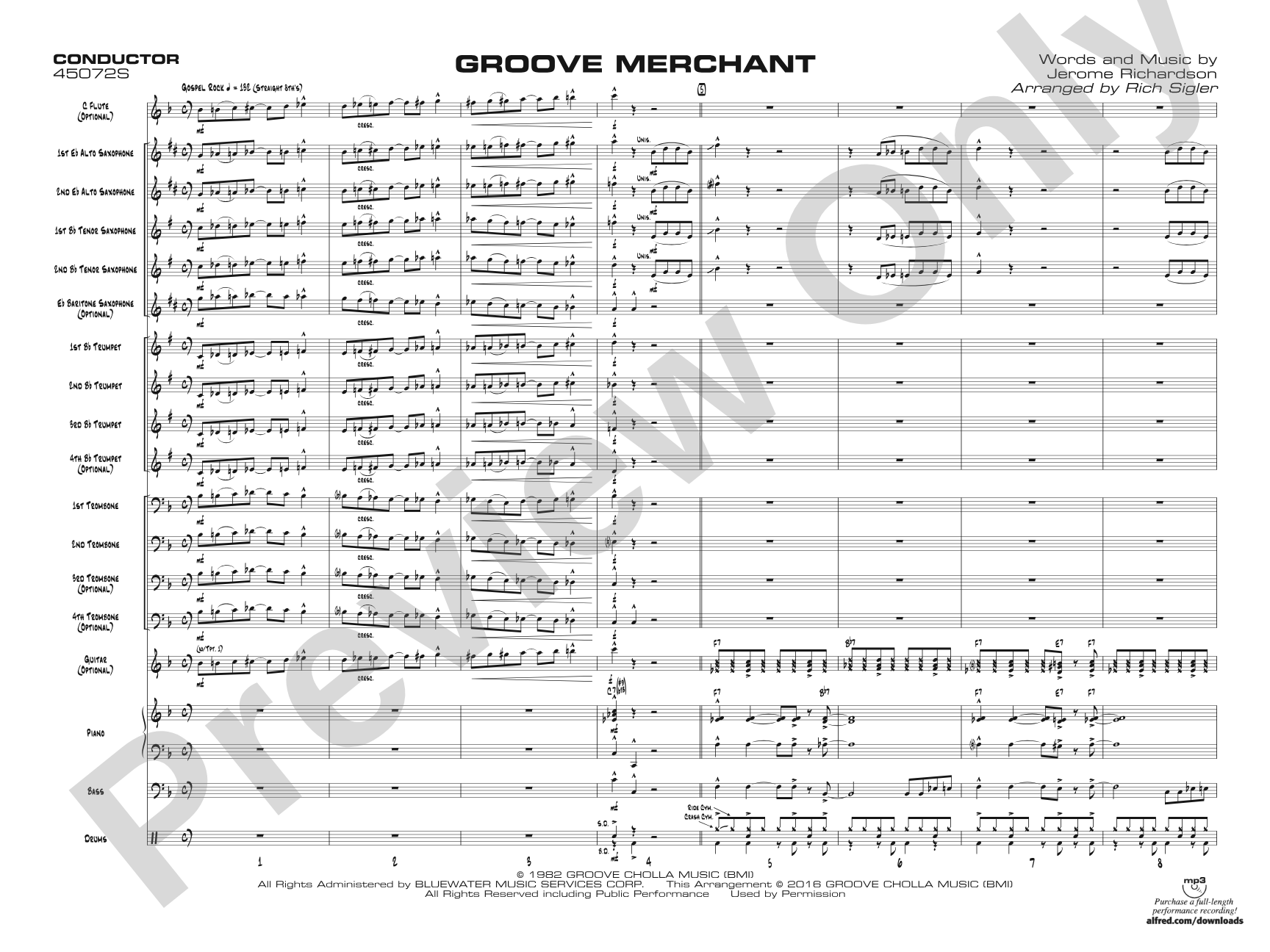Groove Merchant: Jazz Ensemble Conductor Score & Parts