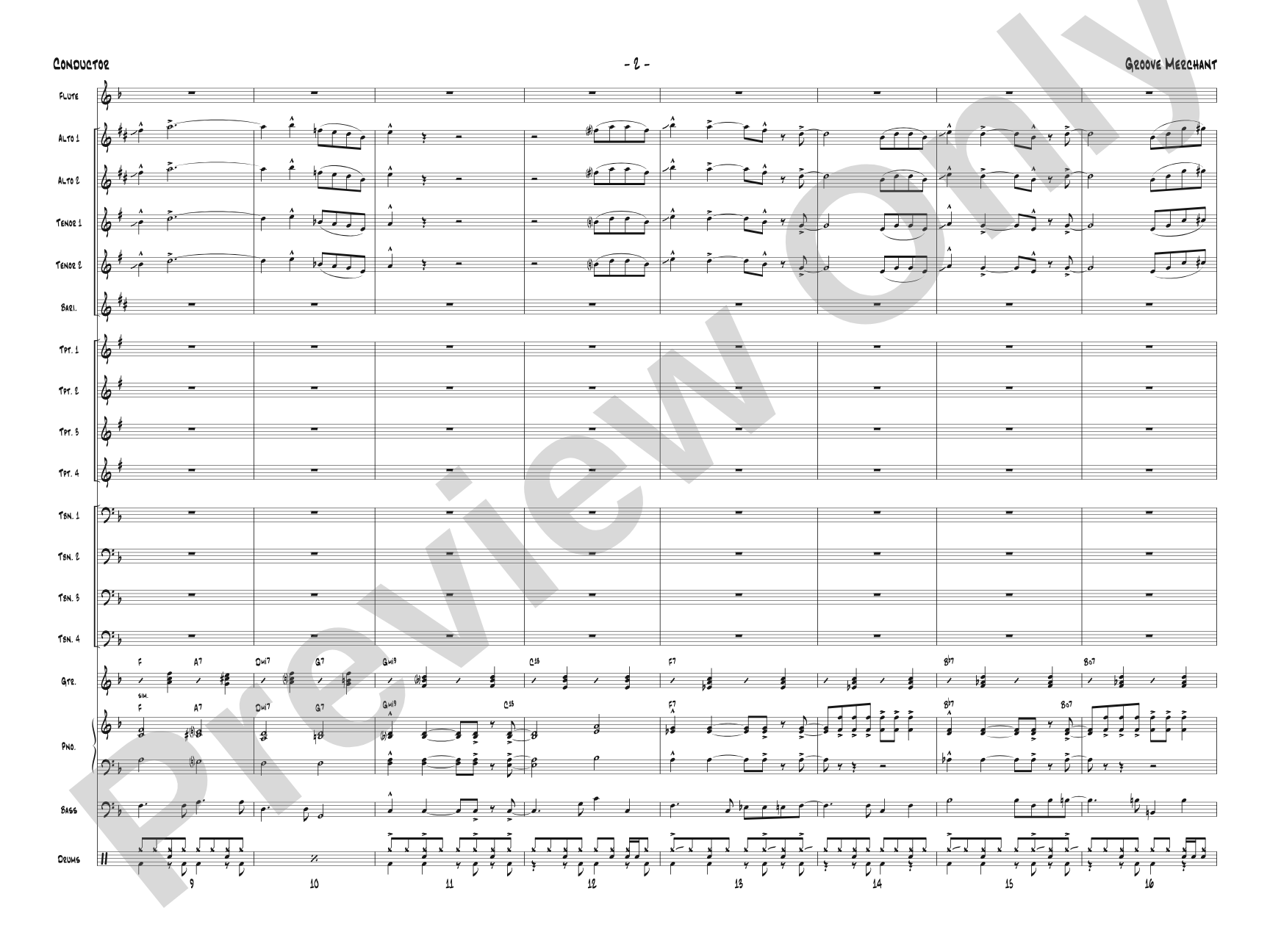 Groove Merchant: Jazz Ensemble Conductor Score & Parts