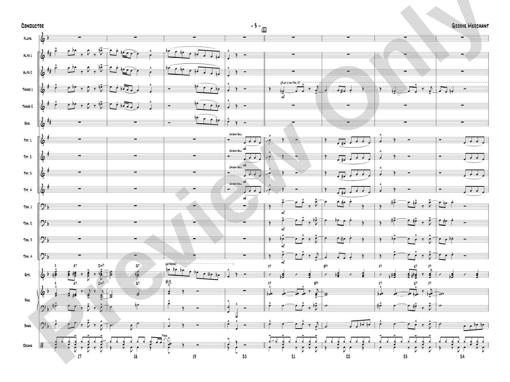 Groove Merchant: Jazz Ensemble Conductor Score & Parts