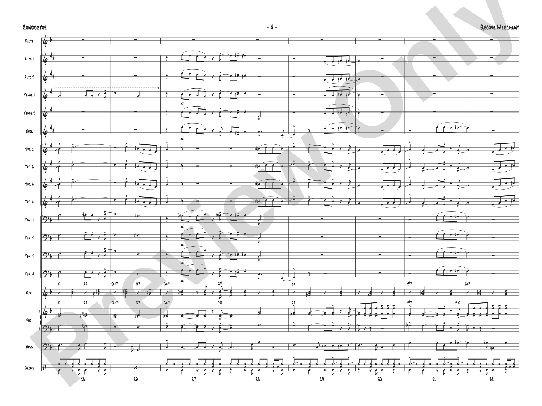 Groove Merchant: Jazz Ensemble Conductor Score & Parts