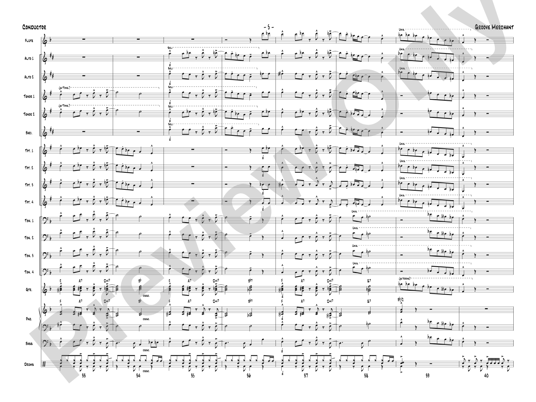 Groove Merchant: Jazz Ensemble Conductor Score & Parts
