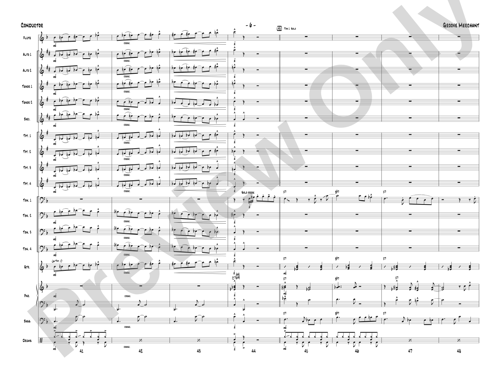 Groove Merchant: Jazz Ensemble Conductor Score & Parts