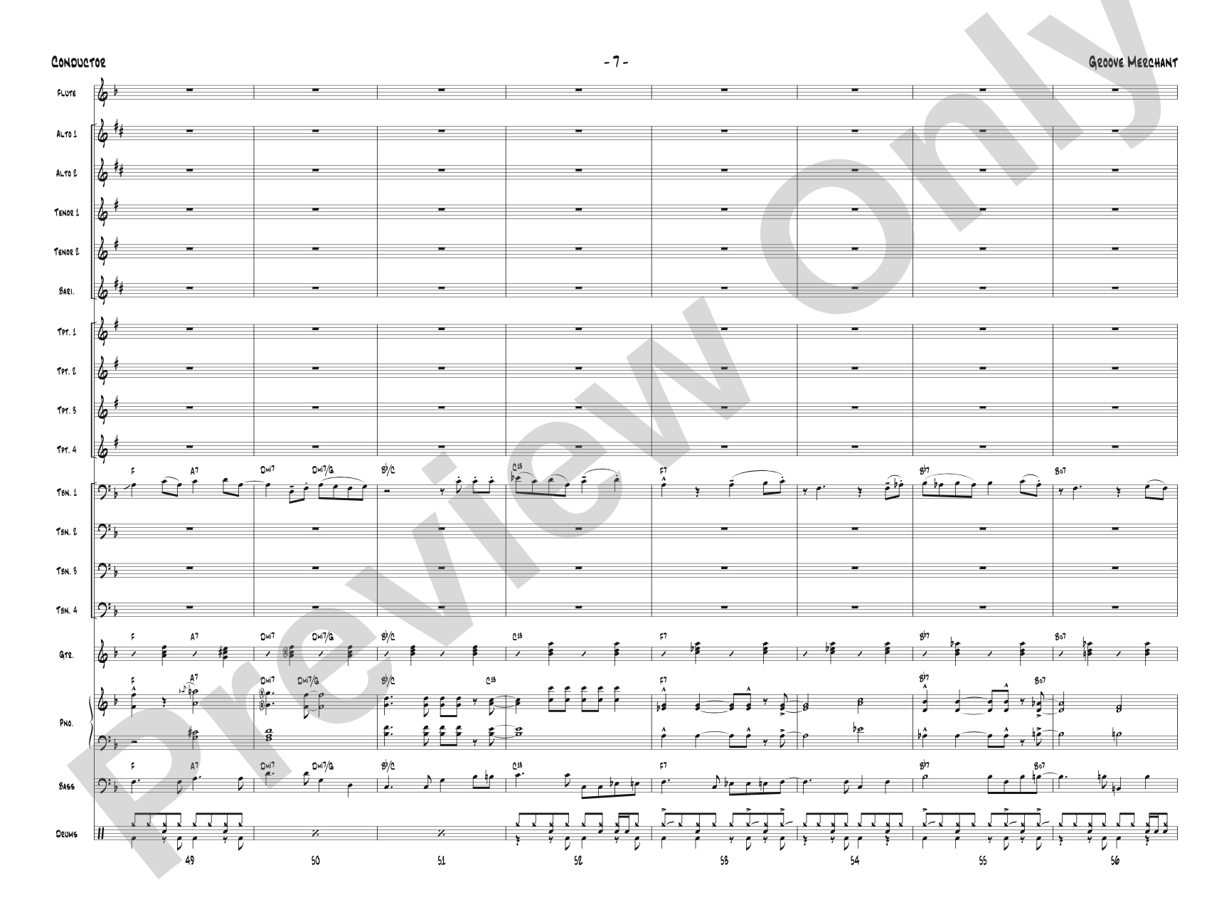Groove Merchant: Jazz Ensemble Conductor Score & Parts