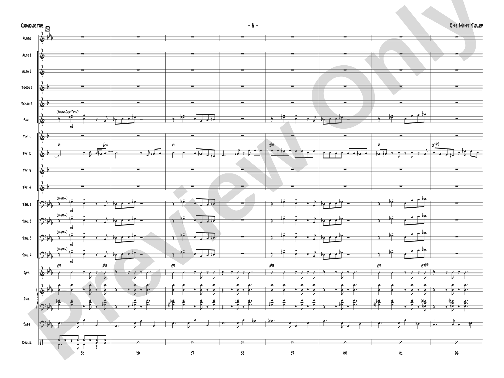 One Mint Julep: Jazz Ensemble Conductor Score & Parts