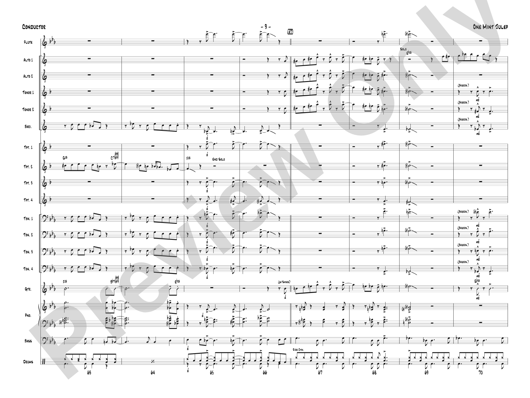 One Mint Julep: Jazz Ensemble Conductor Score & Parts
