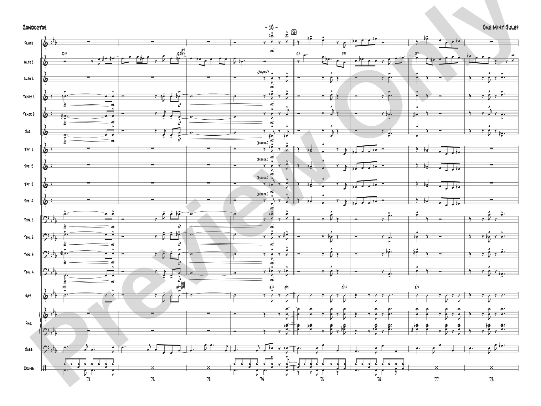 One Mint Julep: Jazz Ensemble Conductor Score & Parts