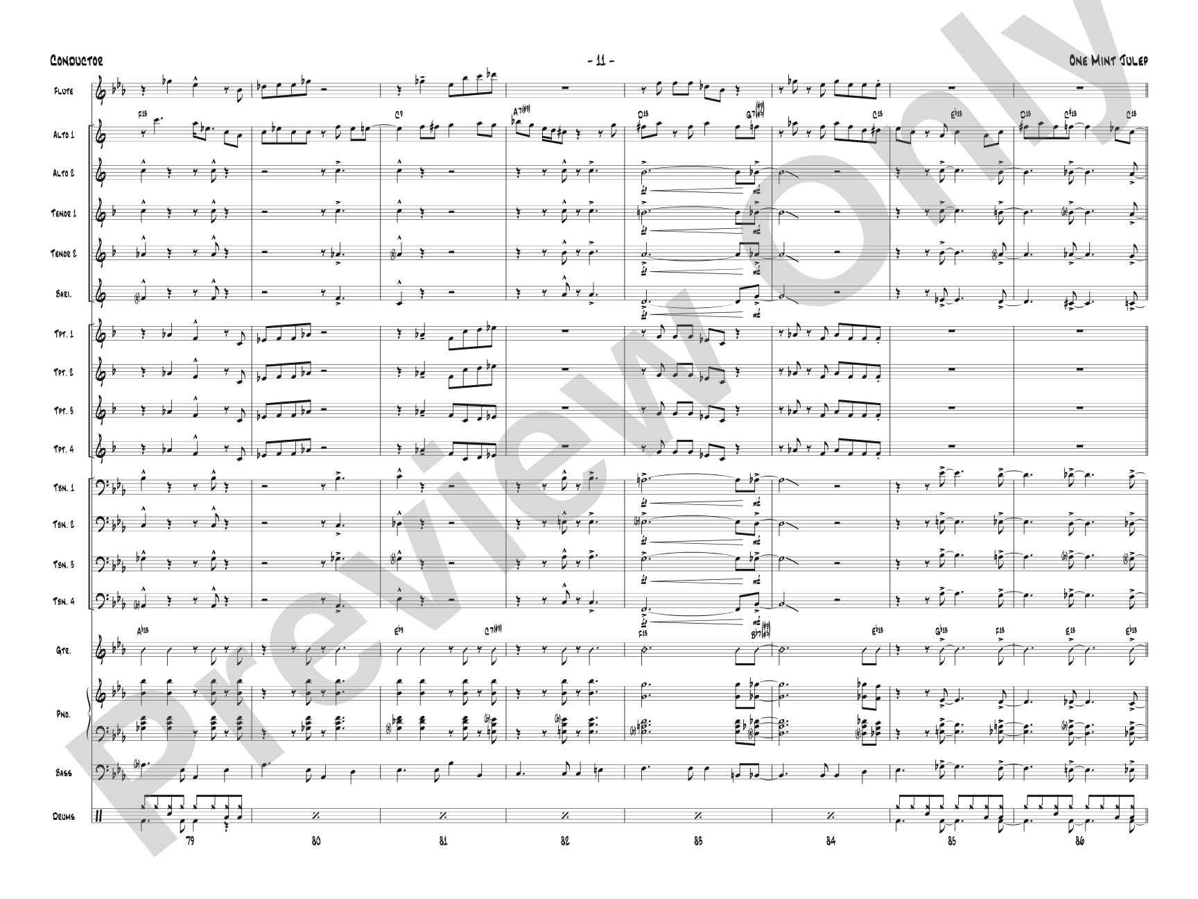 One Mint Julep: Jazz Ensemble Conductor Score & Parts