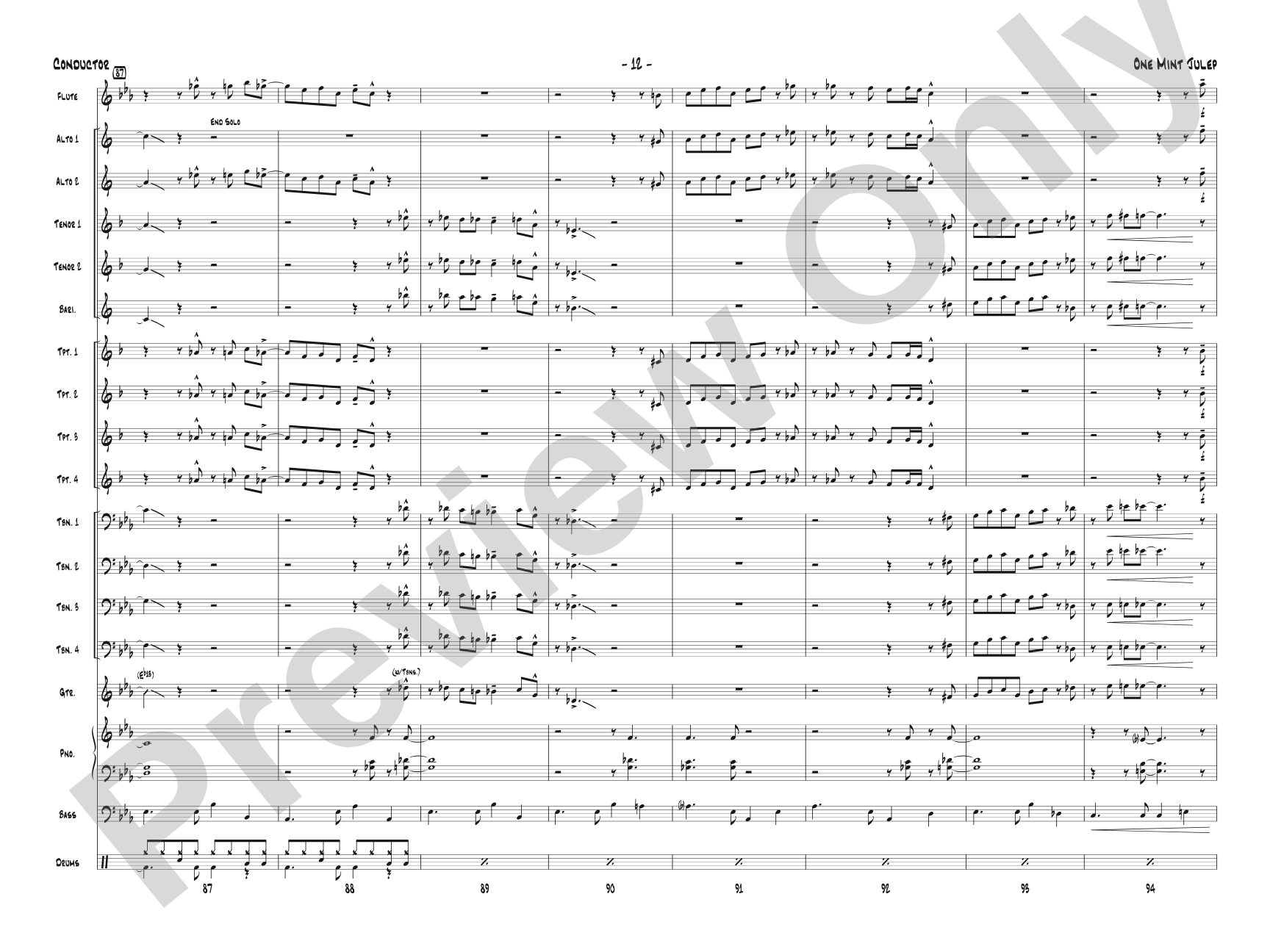 One Mint Julep: Jazz Ensemble Conductor Score & Parts