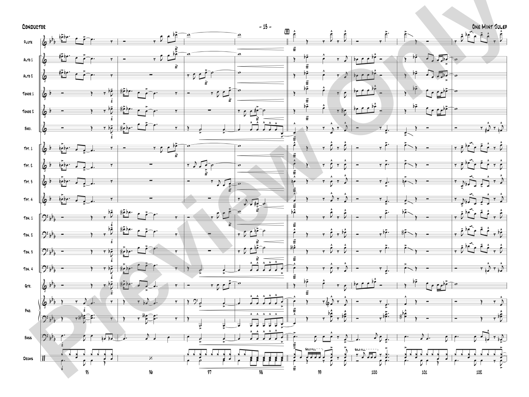 One Mint Julep: Jazz Ensemble Conductor Score & Parts