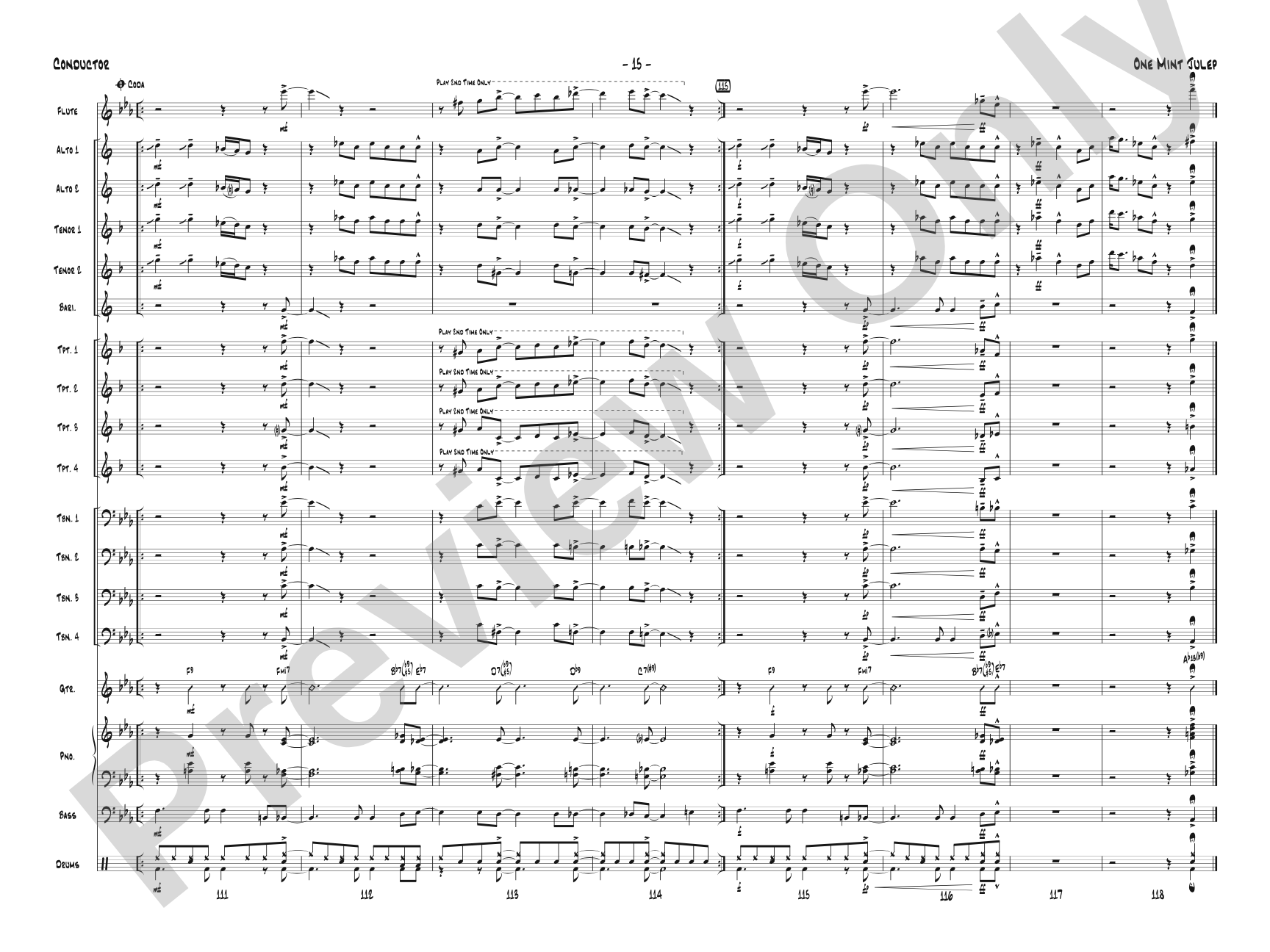 One Mint Julep: Jazz Ensemble Conductor Score & Parts