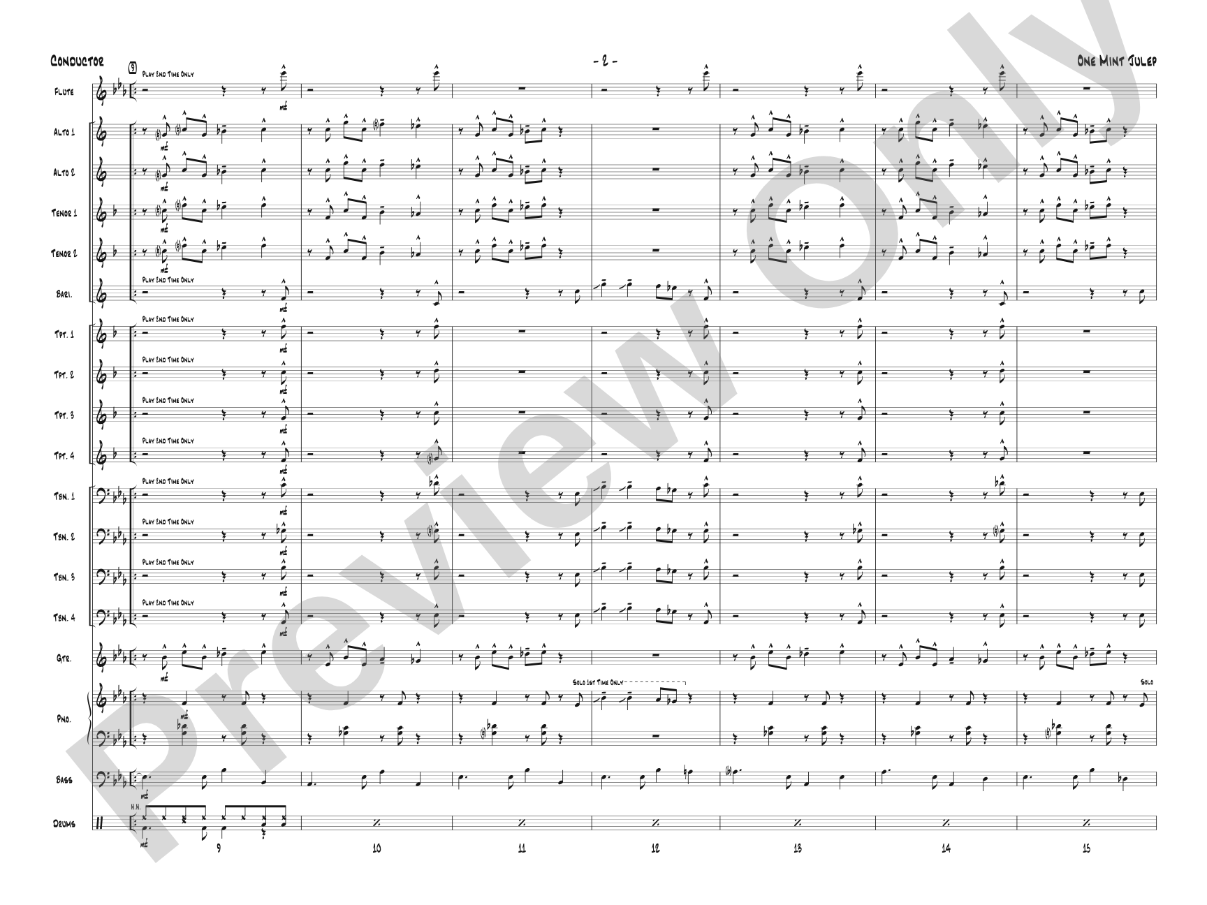 One Mint Julep: Jazz Ensemble Conductor Score & Parts