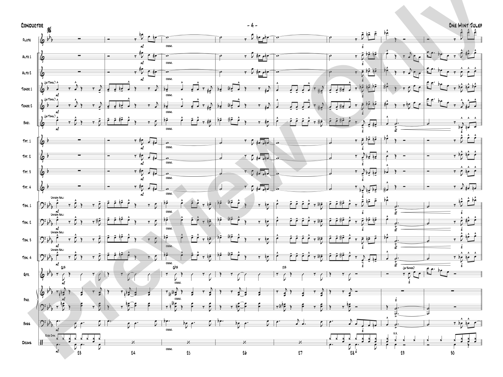 One Mint Julep: Jazz Ensemble Conductor Score & Parts
