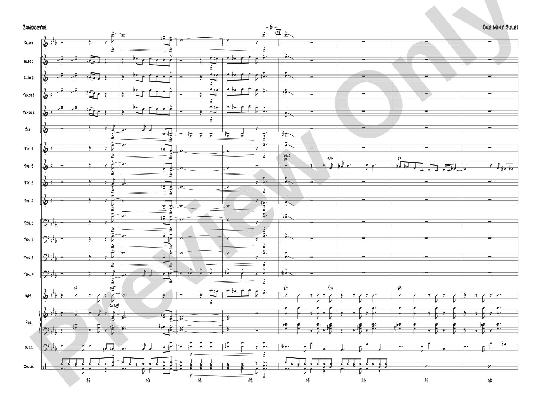 One Mint Julep: Jazz Ensemble Conductor Score & Parts
