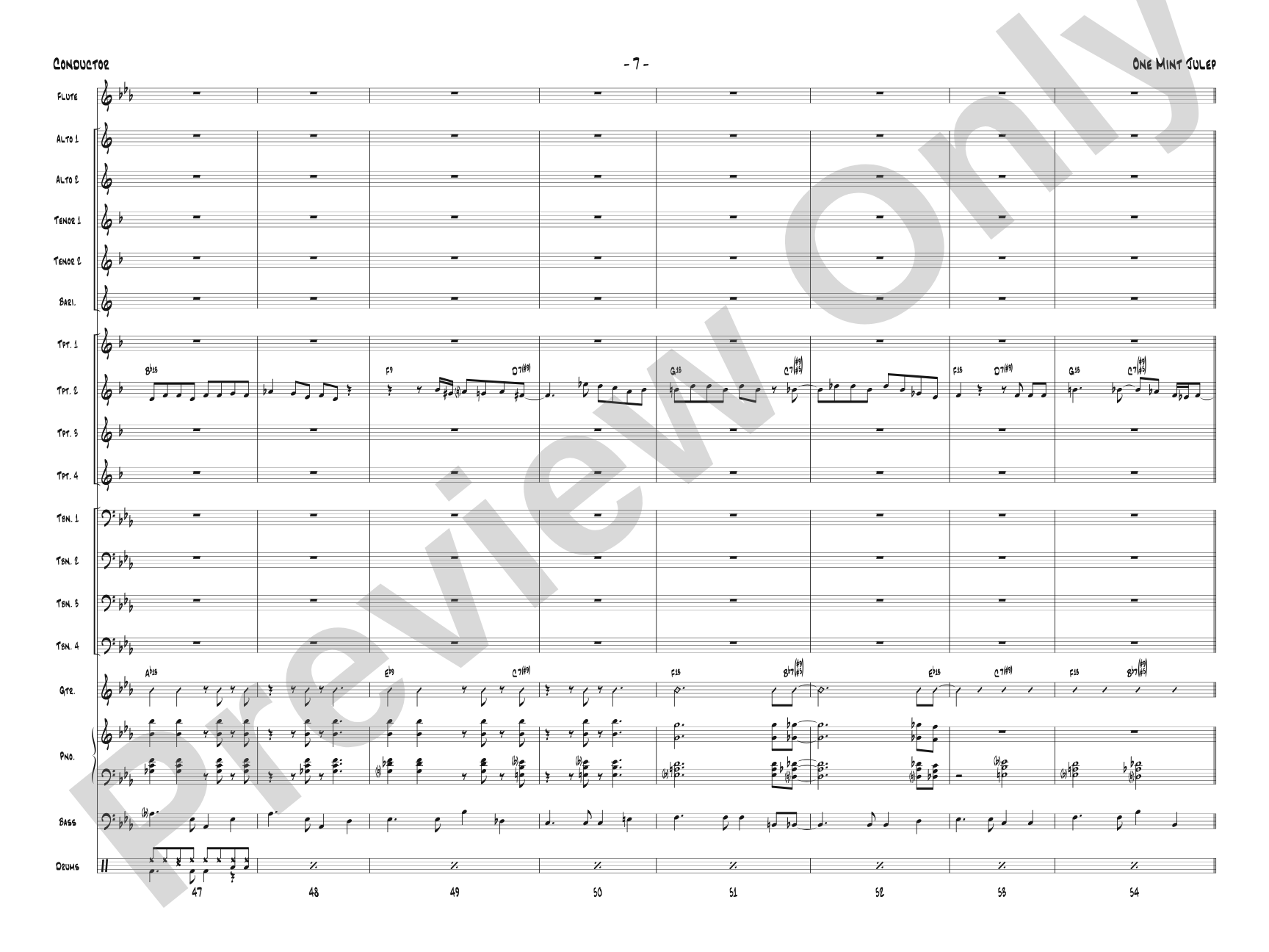 One Mint Julep: Jazz Ensemble Conductor Score & Parts