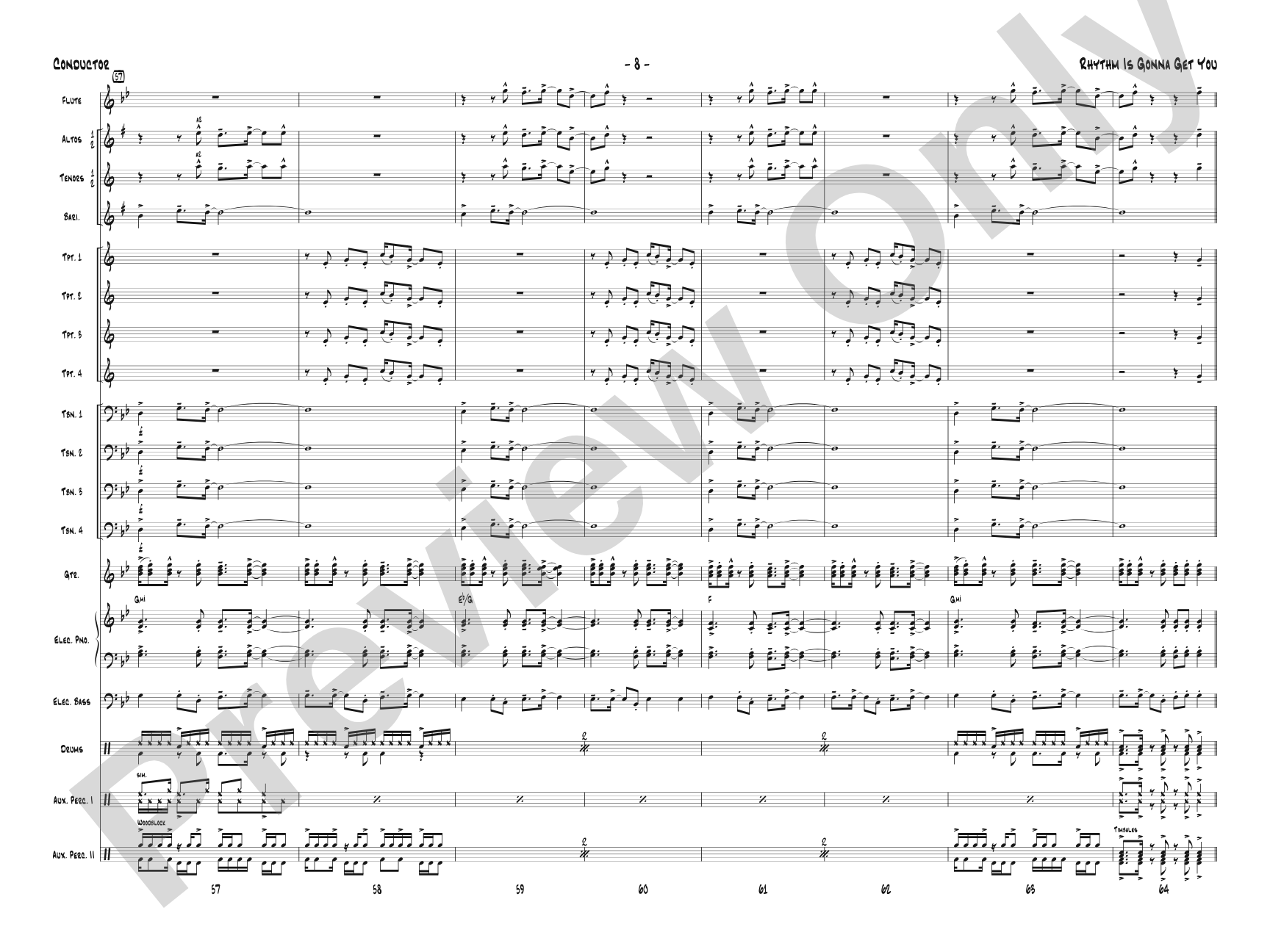 Rhythm Is Gonna Get You: Jazz Ensemble Conductor Score & Parts