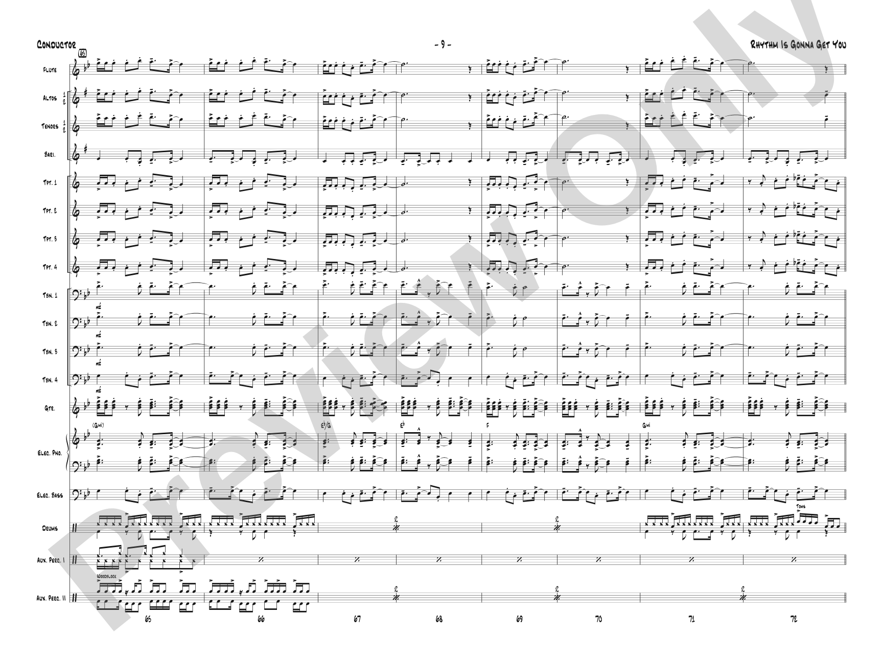 Rhythm Is Gonna Get You: Jazz Ensemble Conductor Score & Parts