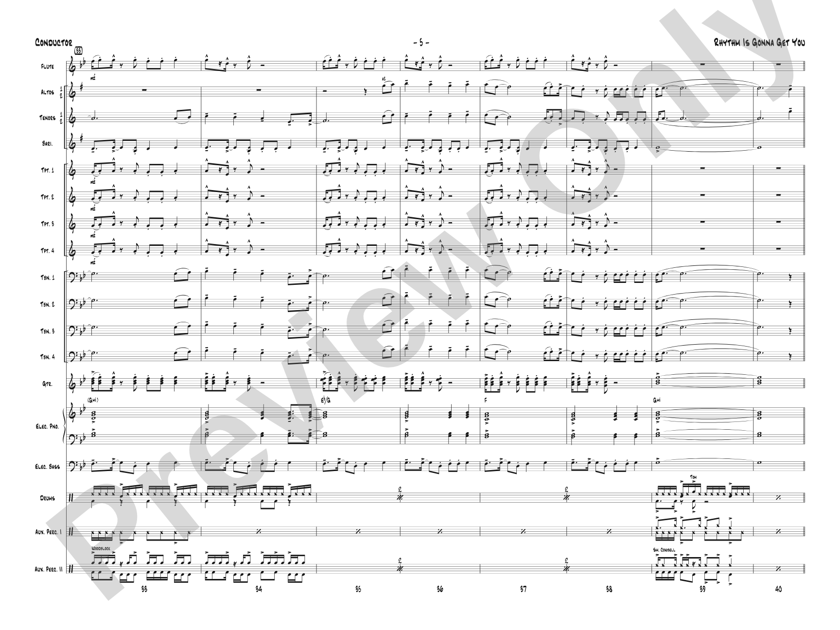 Rhythm Is Gonna Get You: Jazz Ensemble Conductor Score & Parts