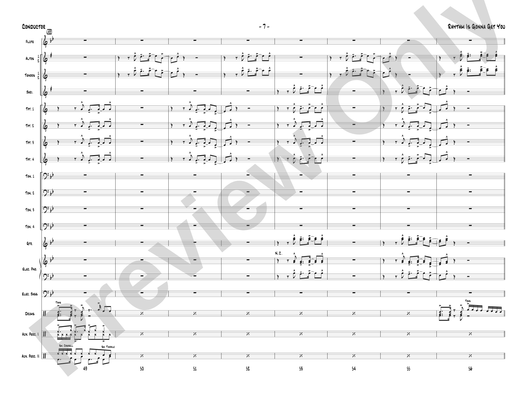 Rhythm Is Gonna Get You: Jazz Ensemble Conductor Score & Parts
