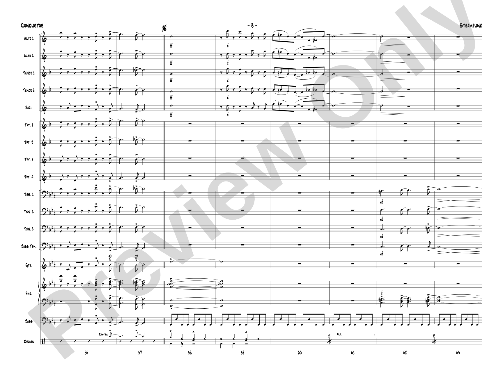 Steampunk: Jazz Ensemble Conductor Score & Parts