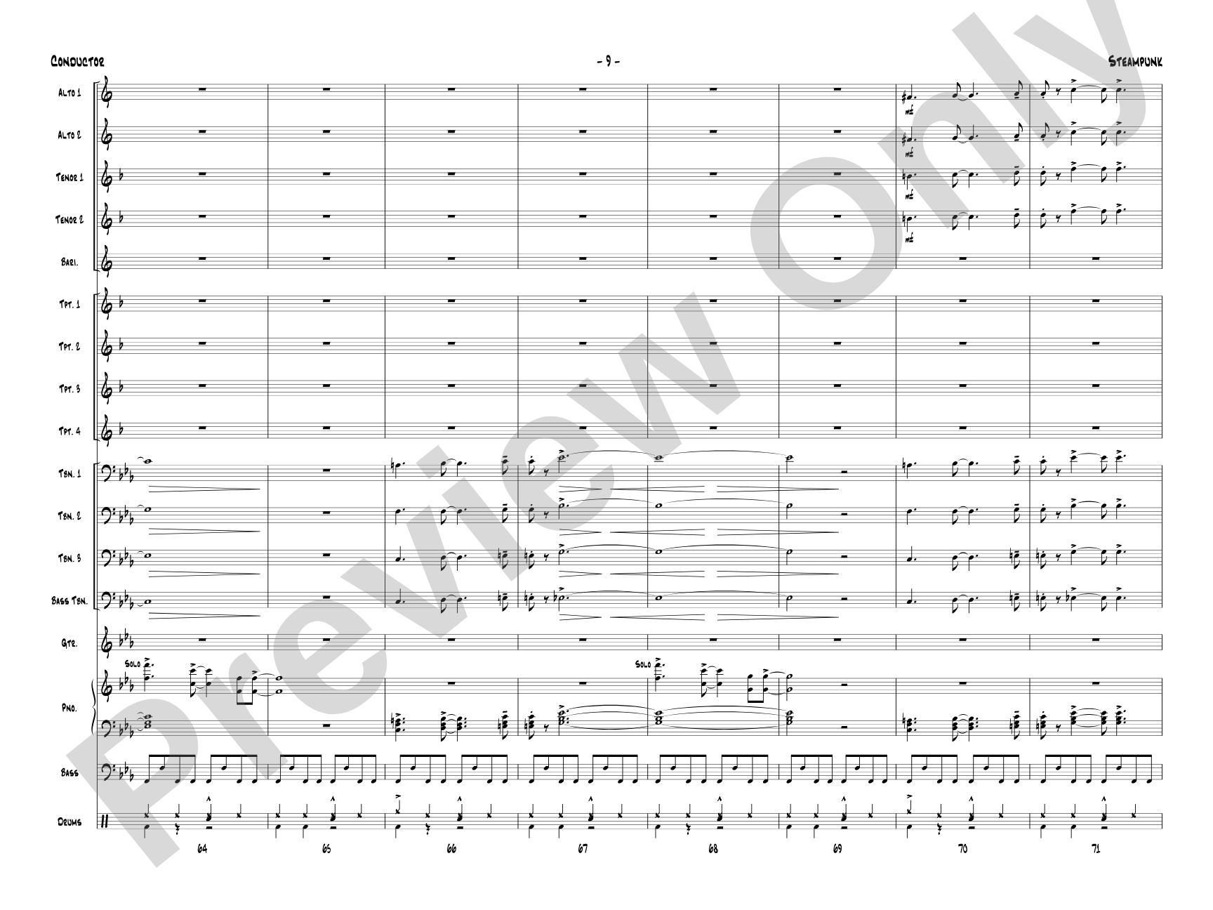 Steampunk: Jazz Ensemble Conductor Score & Parts