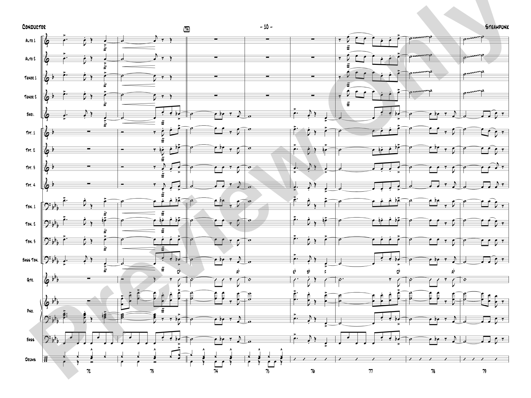 Steampunk: Jazz Ensemble Conductor Score & Parts