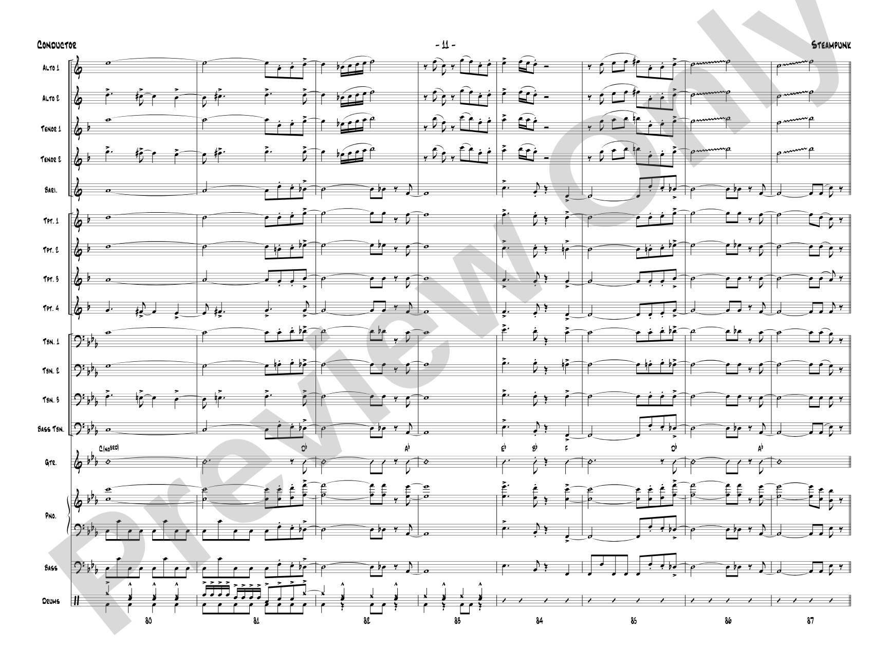 Steampunk: Jazz Ensemble Conductor Score & Parts