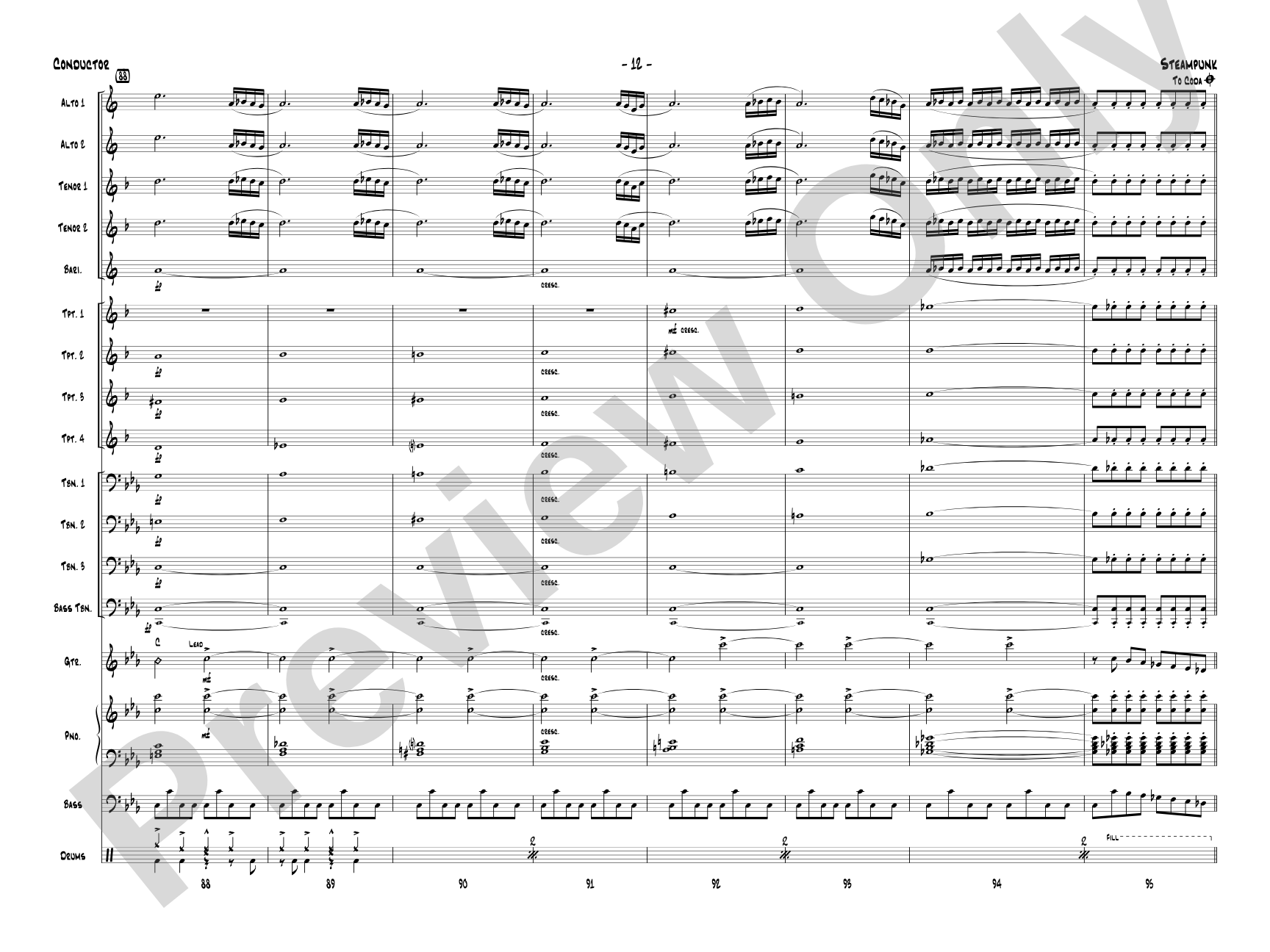 Steampunk: Jazz Ensemble Conductor Score & Parts
