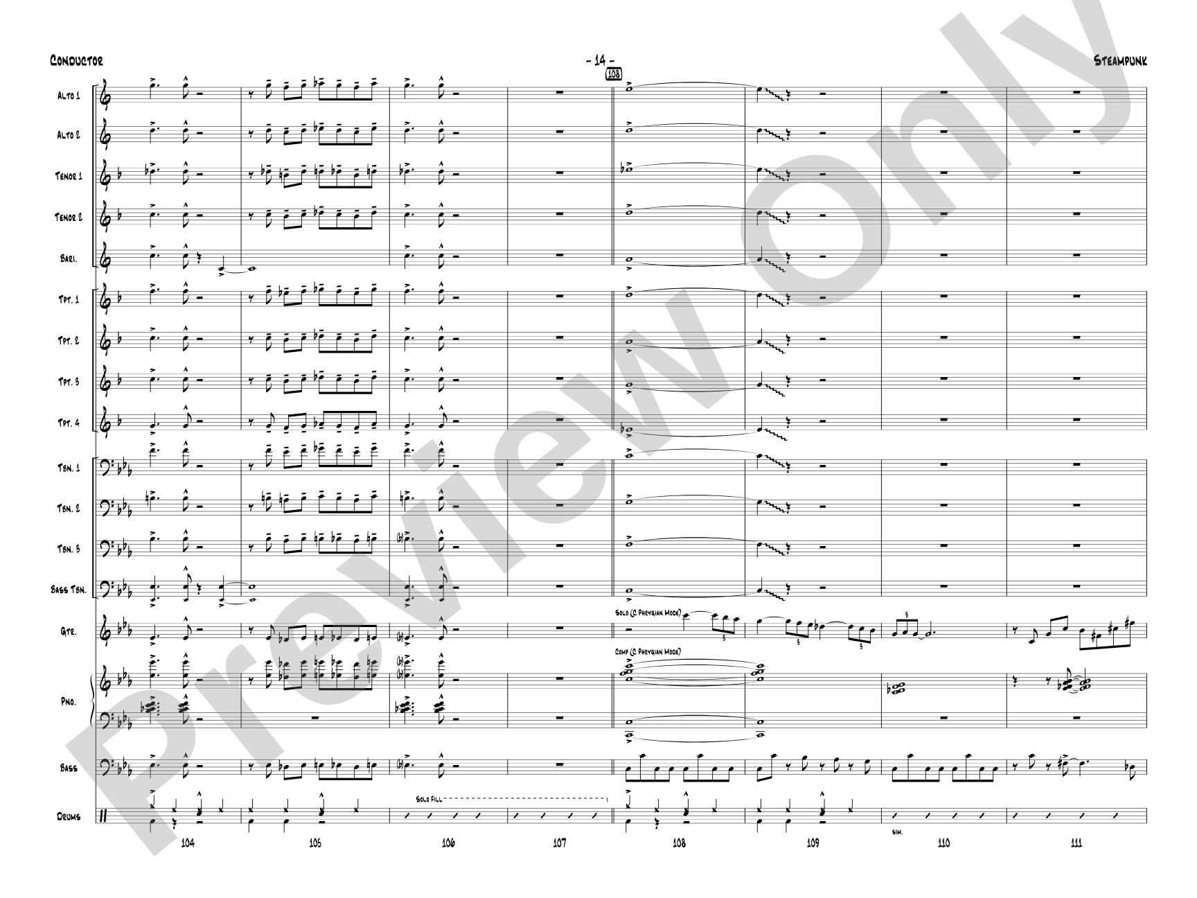 Steampunk: Jazz Ensemble Conductor Score & Parts