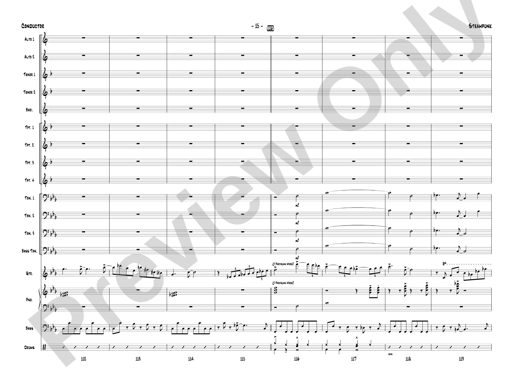 Steampunk: Jazz Ensemble Conductor Score & Parts