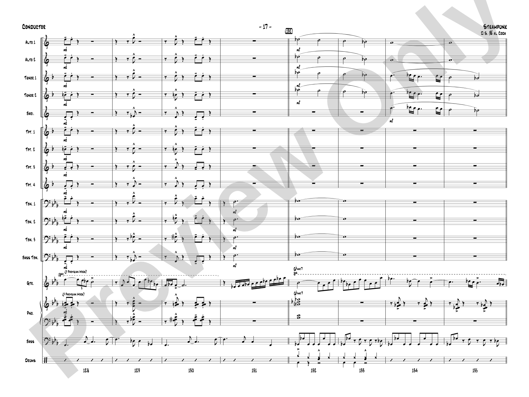 Steampunk: Jazz Ensemble Conductor Score & Parts