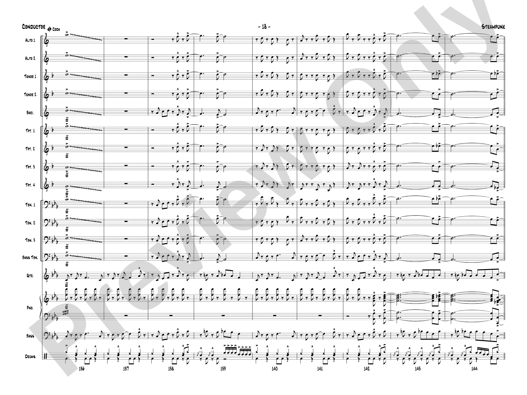 Steampunk: Jazz Ensemble Conductor Score & Parts