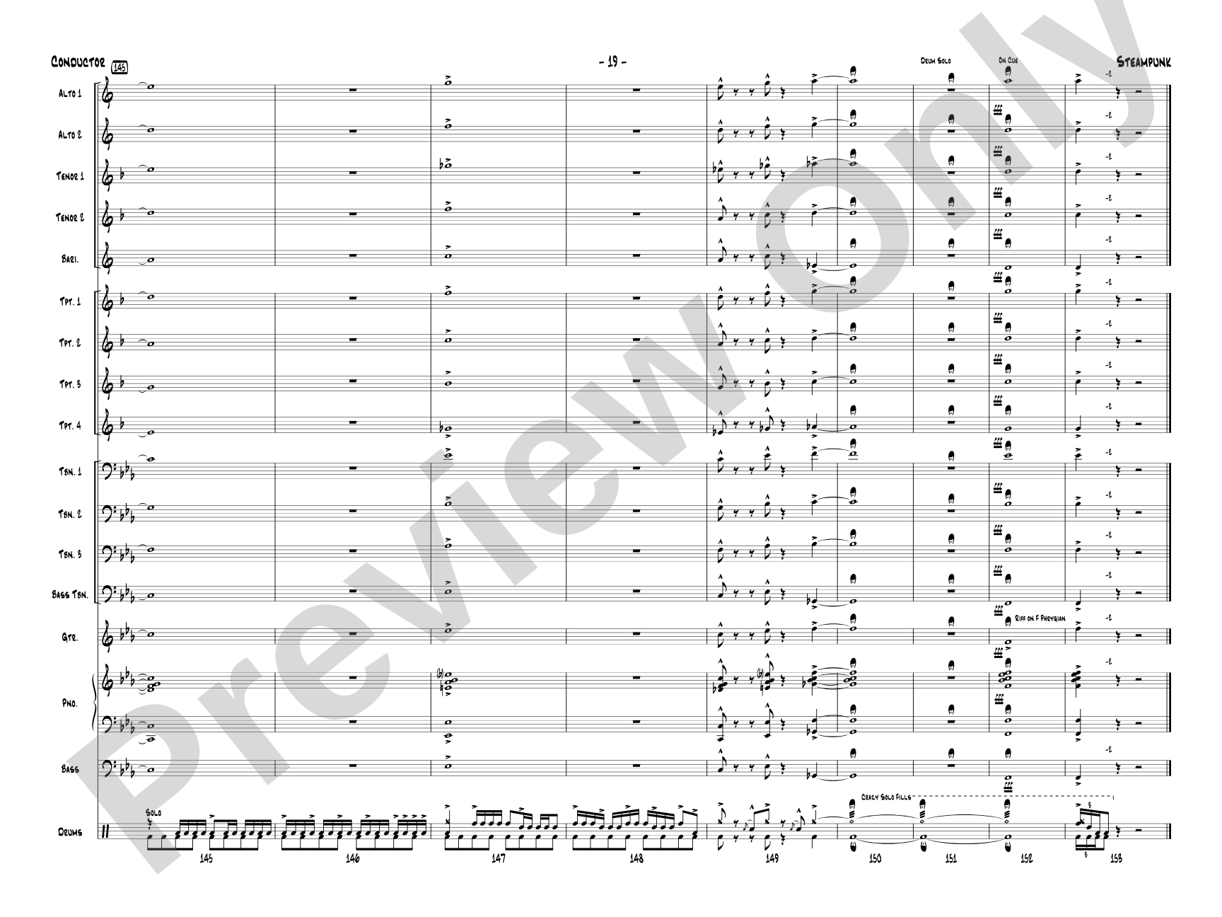 Steampunk: Jazz Ensemble Conductor Score & Parts