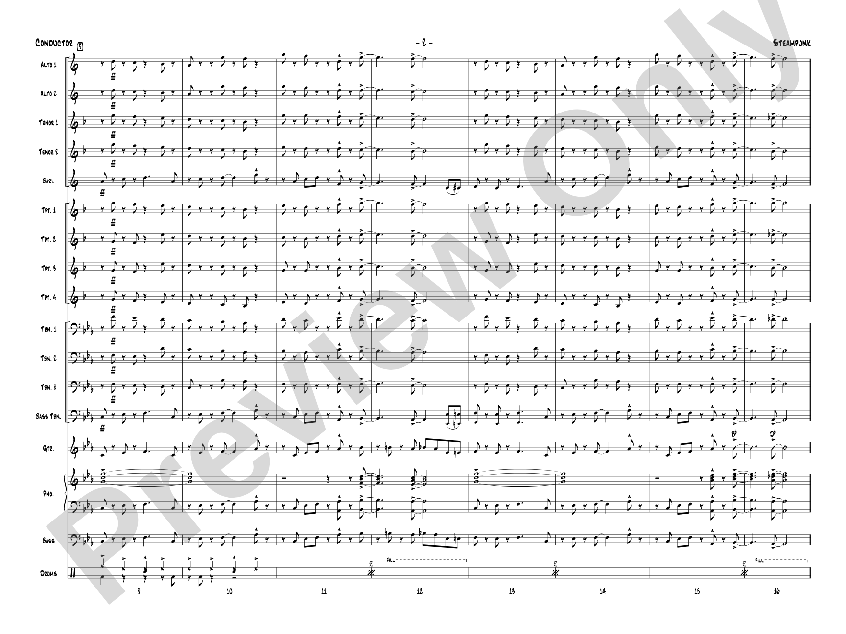 Steampunk: Jazz Ensemble Conductor Score & Parts