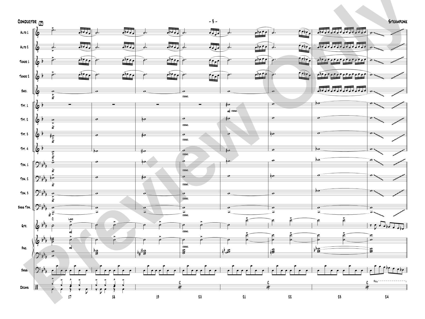Steampunk: Jazz Ensemble Conductor Score & Parts