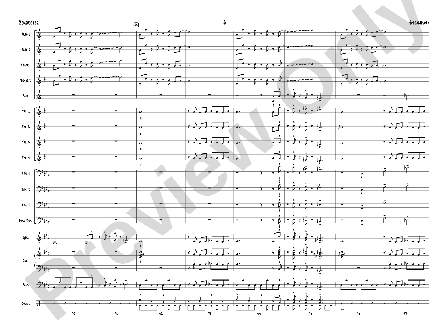 Steampunk: Jazz Ensemble Conductor Score & Parts