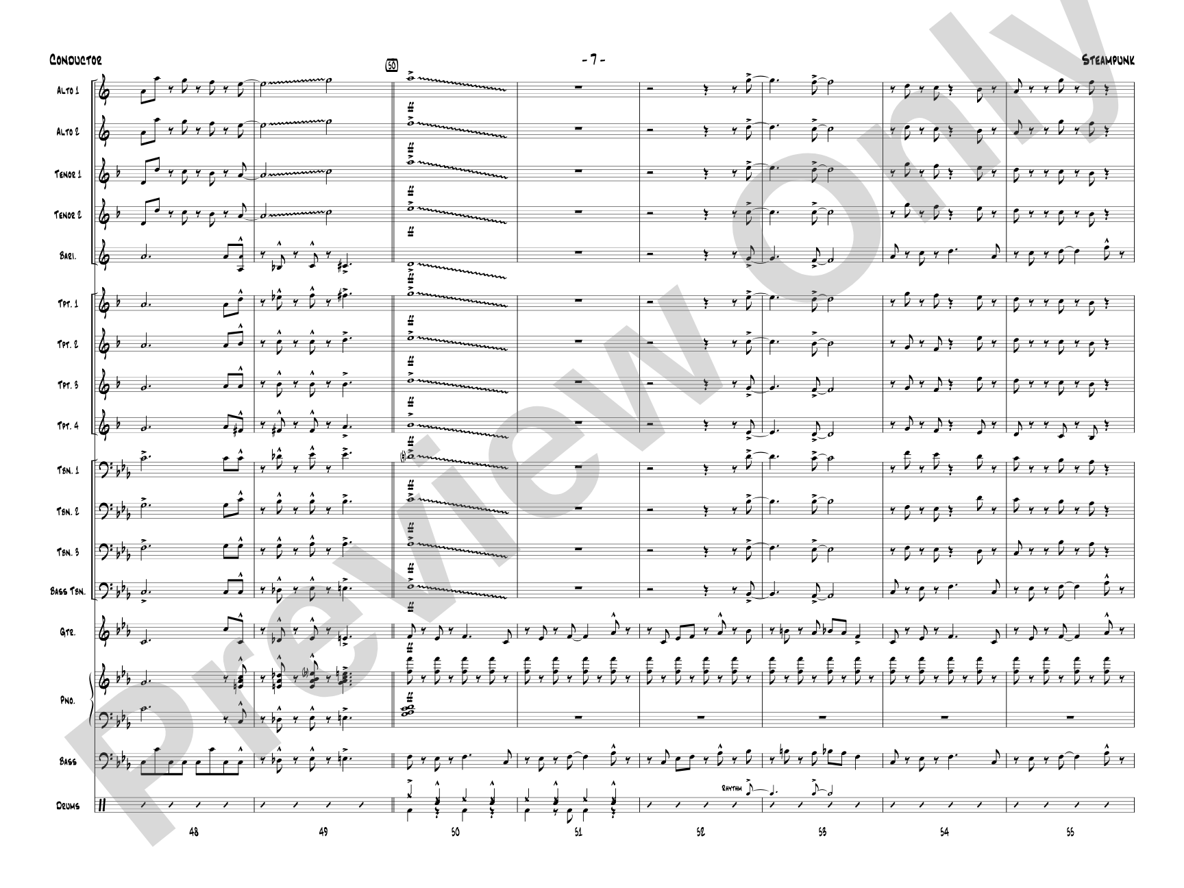 Steampunk: Jazz Ensemble Conductor Score & Parts