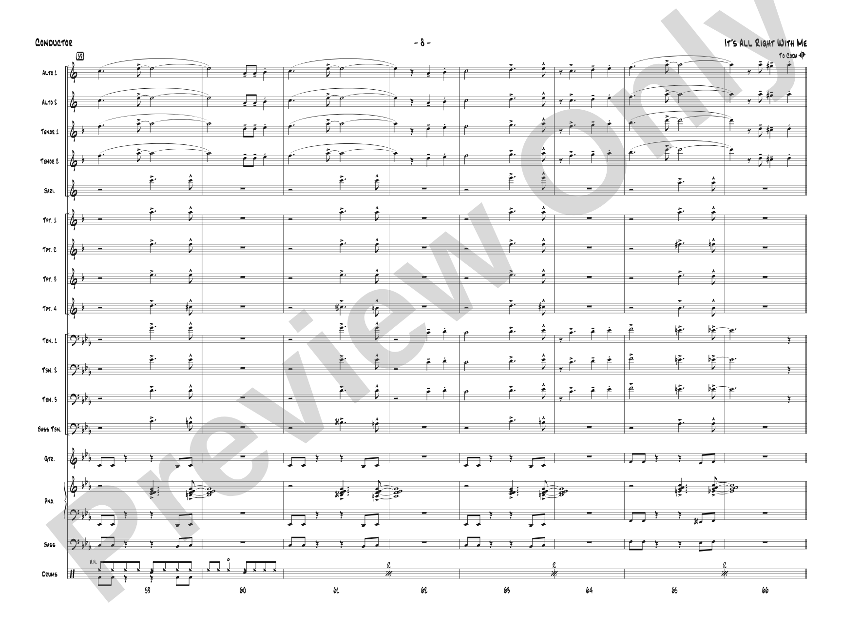 It's All Right with Me: Jazz Ensemble Conductor Score & Parts