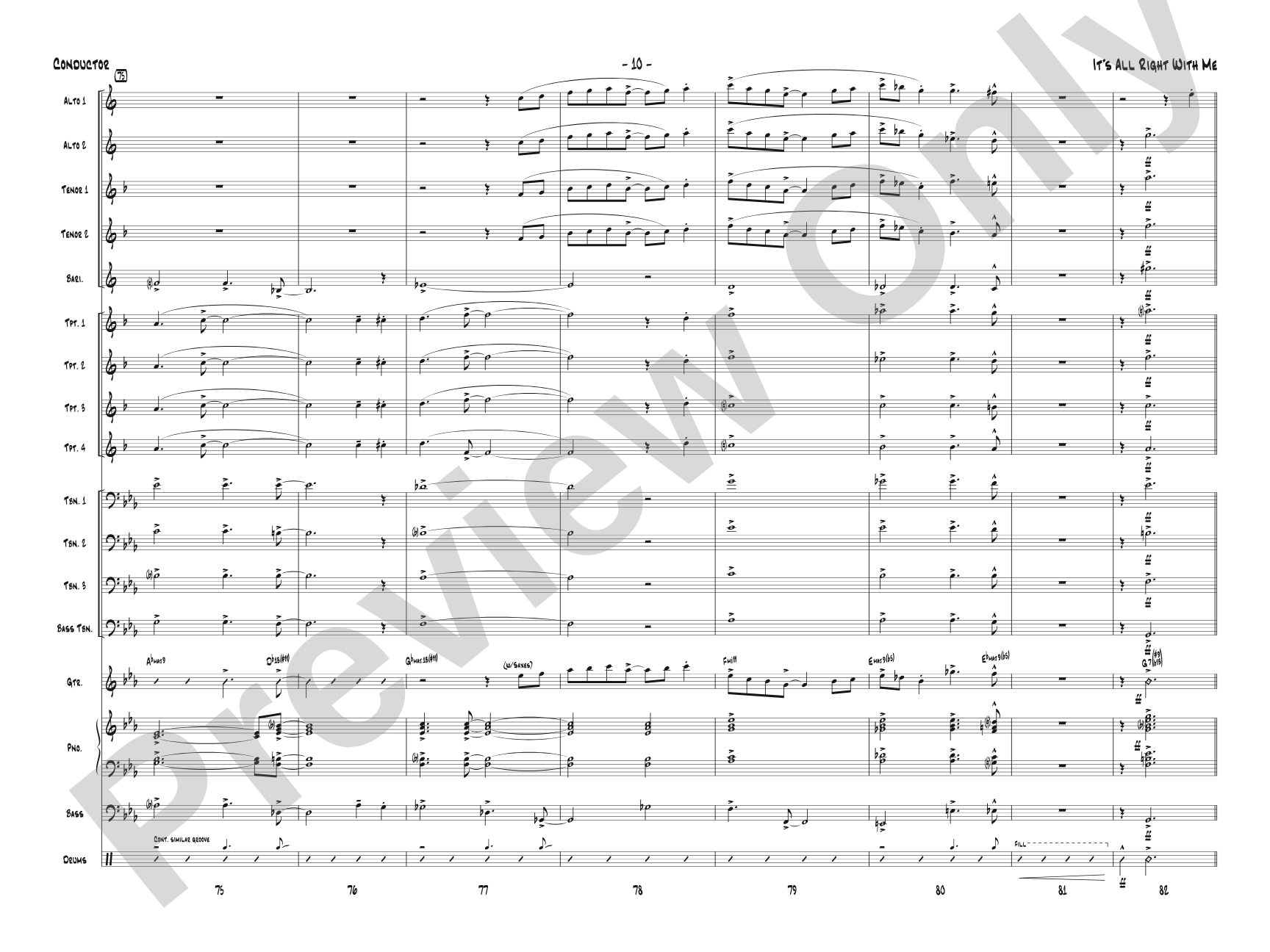 It's All Right with Me: Jazz Ensemble Conductor Score & Parts
