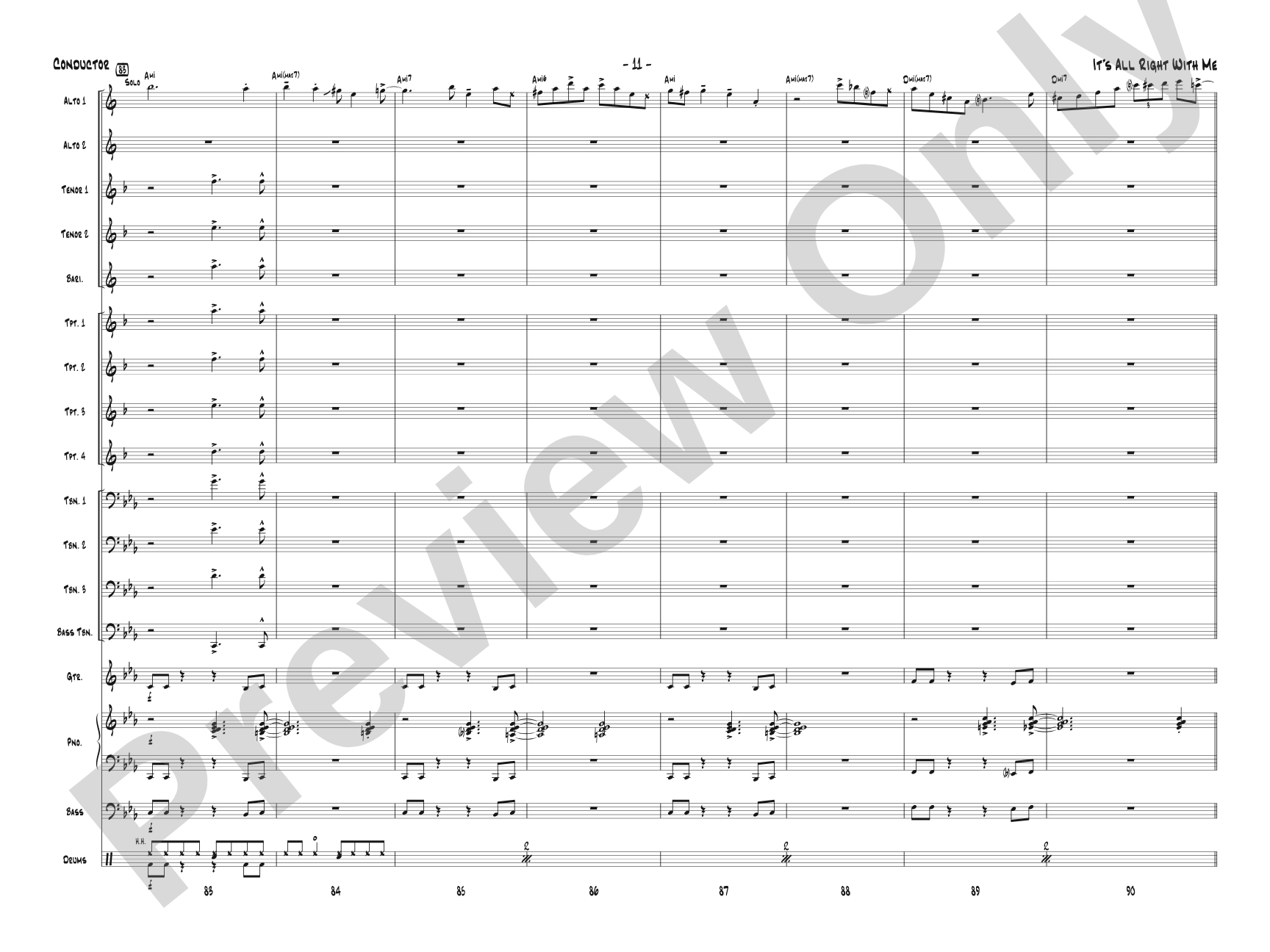 It's All Right with Me: Jazz Ensemble Conductor Score & Parts