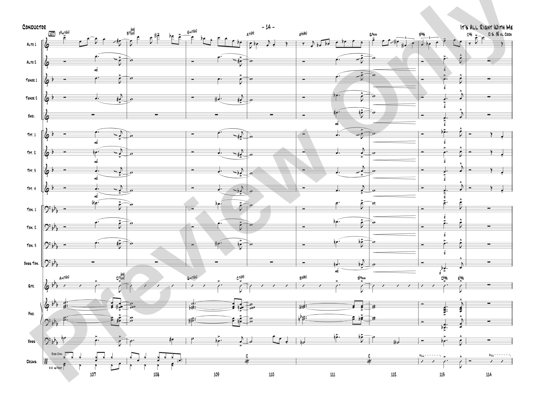 It's All Right with Me: Jazz Ensemble Conductor Score & Parts