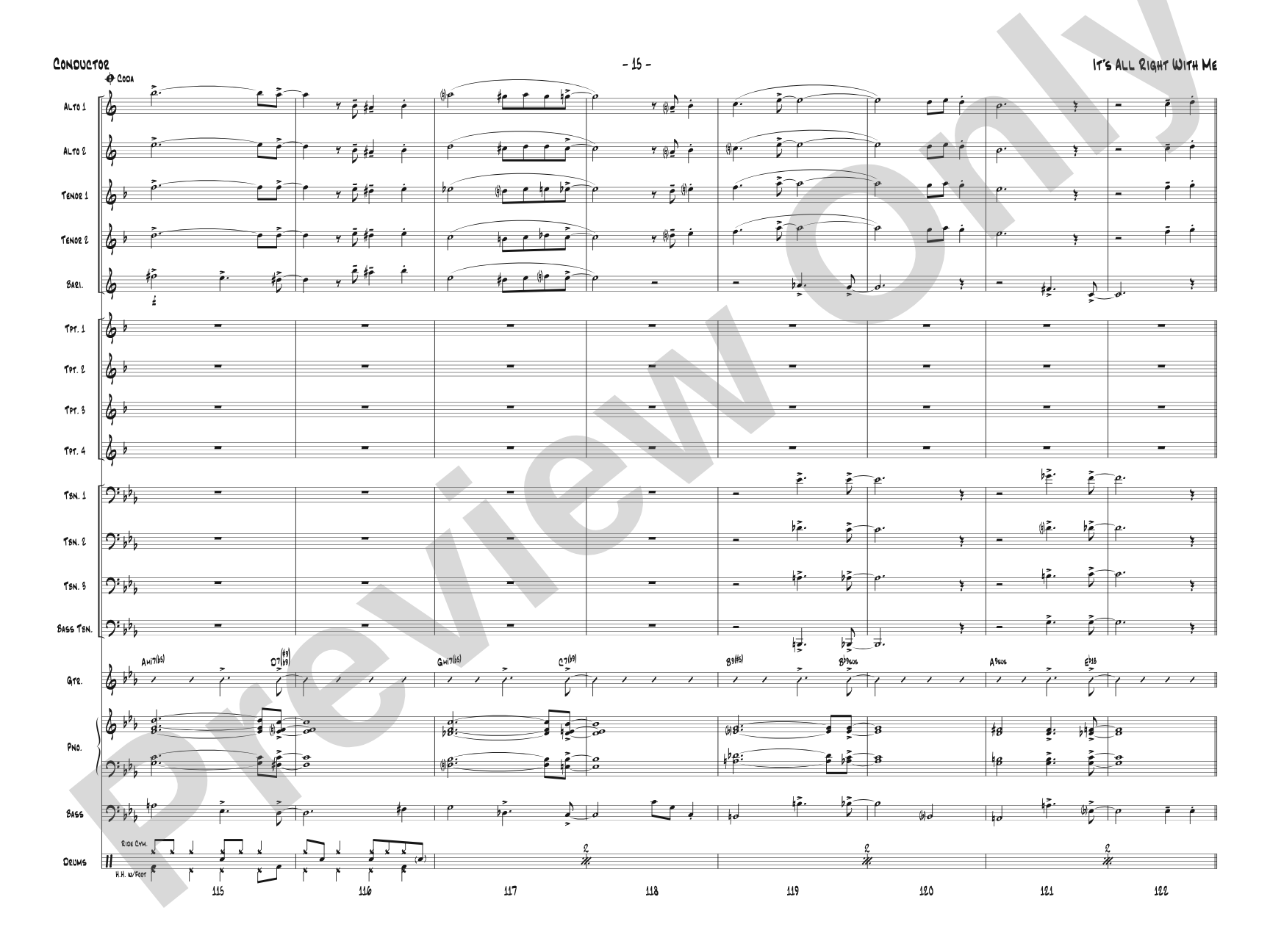 It's All Right with Me: Jazz Ensemble Conductor Score & Parts