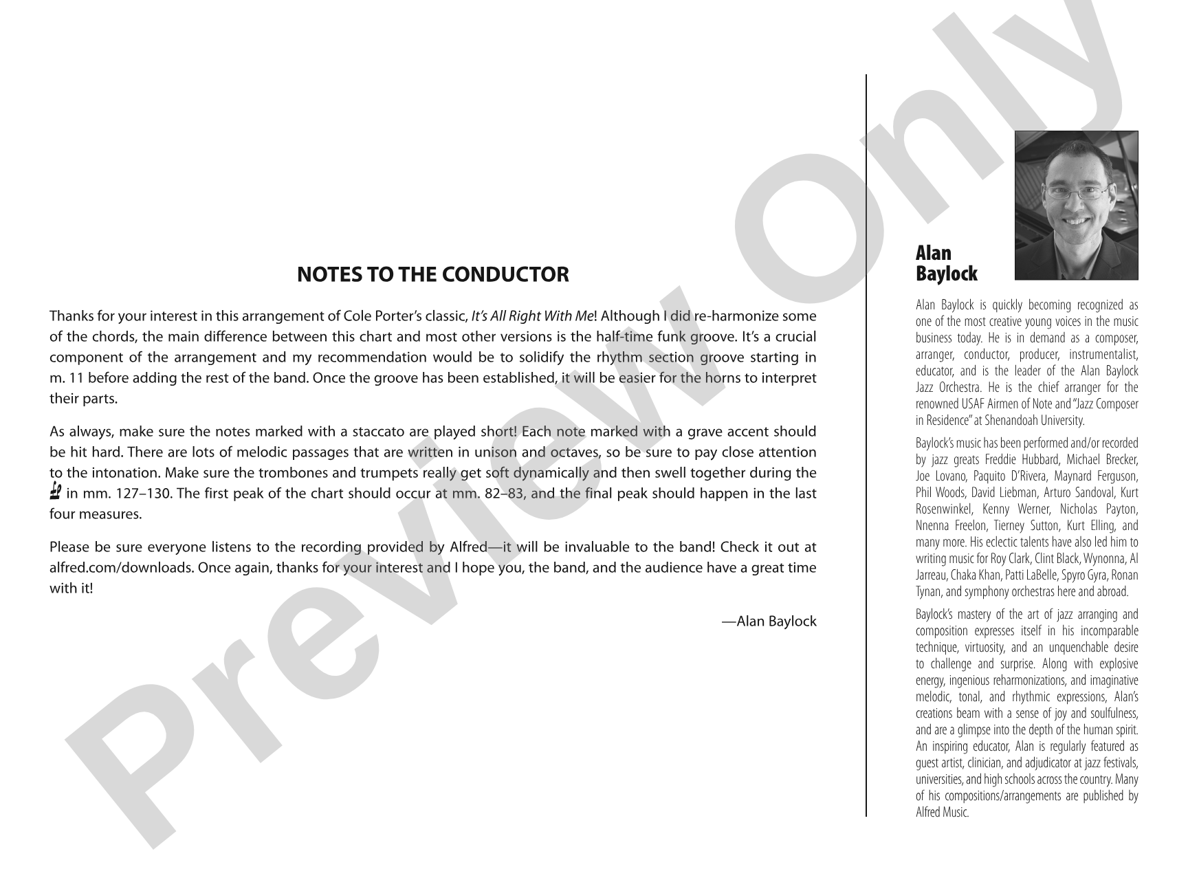 It's All Right with Me: Jazz Ensemble Conductor Score & Parts