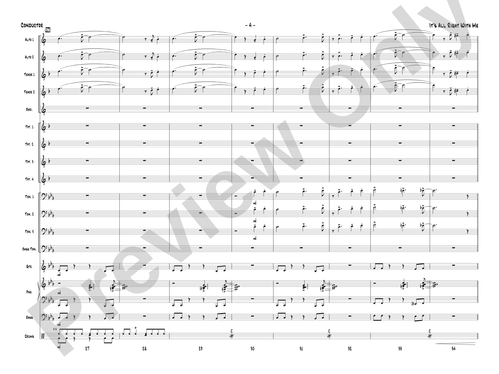 It's All Right with Me: Jazz Ensemble Conductor Score & Parts