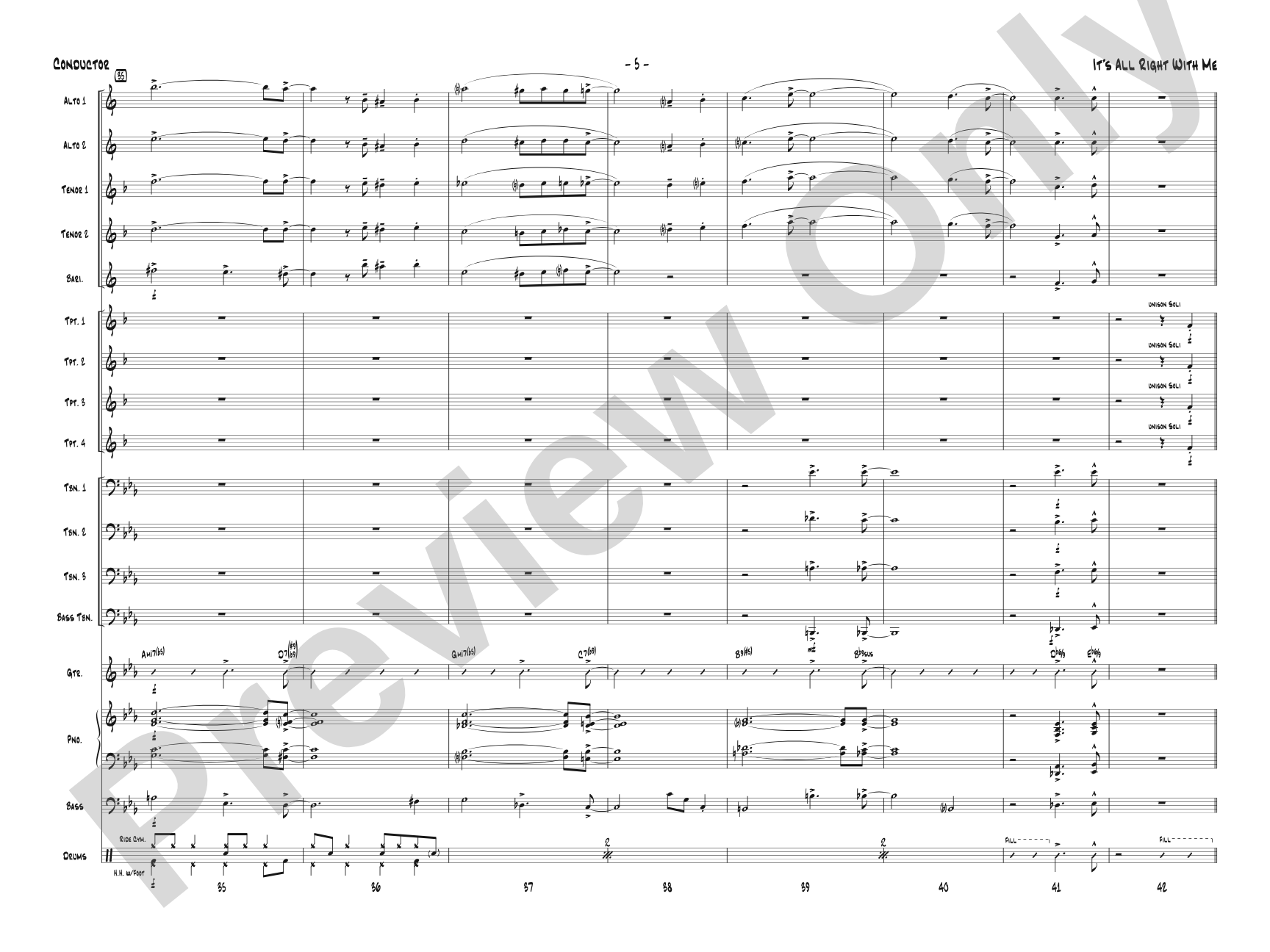 It's All Right with Me: Jazz Ensemble Conductor Score & Parts