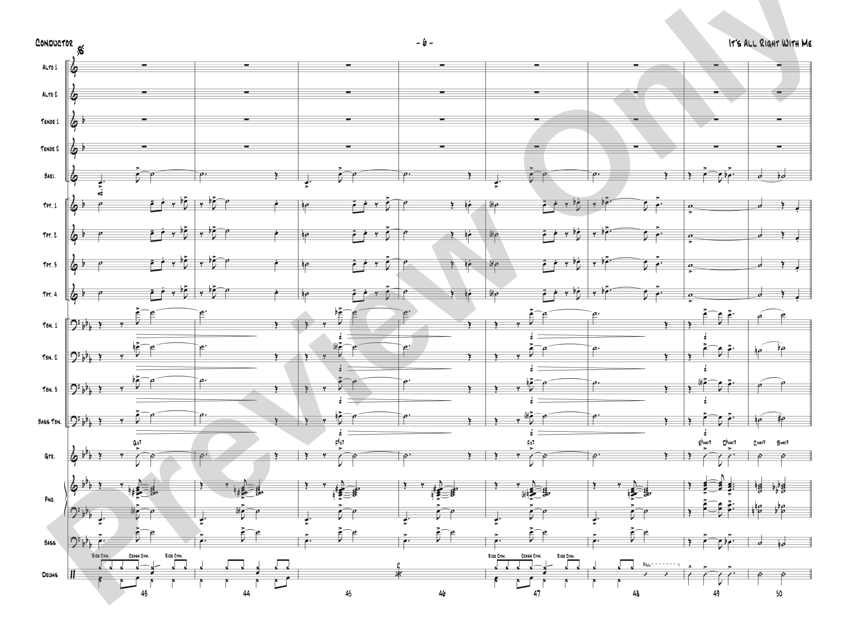 It's All Right with Me: Jazz Ensemble Conductor Score & Parts