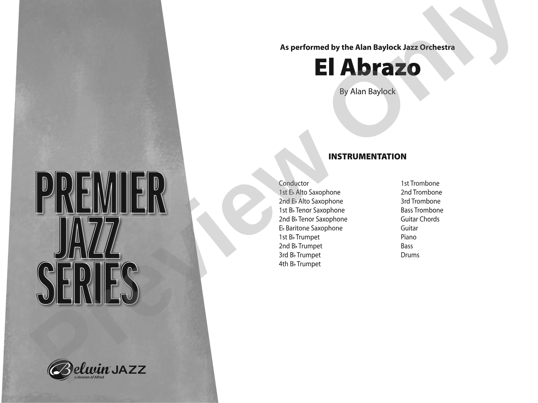 El Abrazo: Jazz Ensemble Conductor Score & Parts