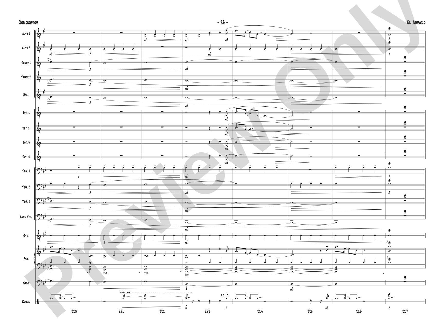 El Abrazo: Jazz Ensemble Conductor Score & Parts