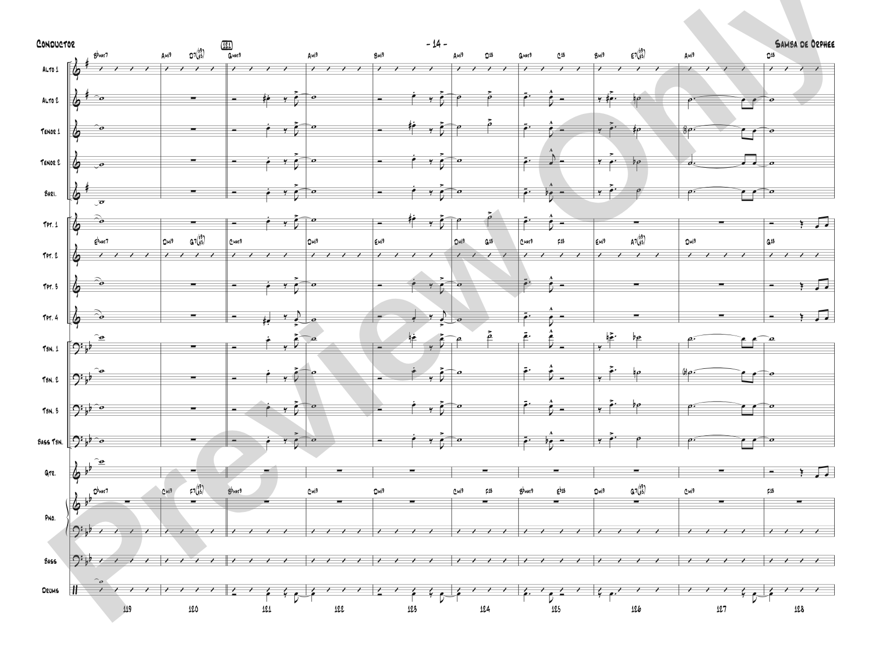 Samba de Orphee: Jazz Ensemble Conductor Score & Parts
