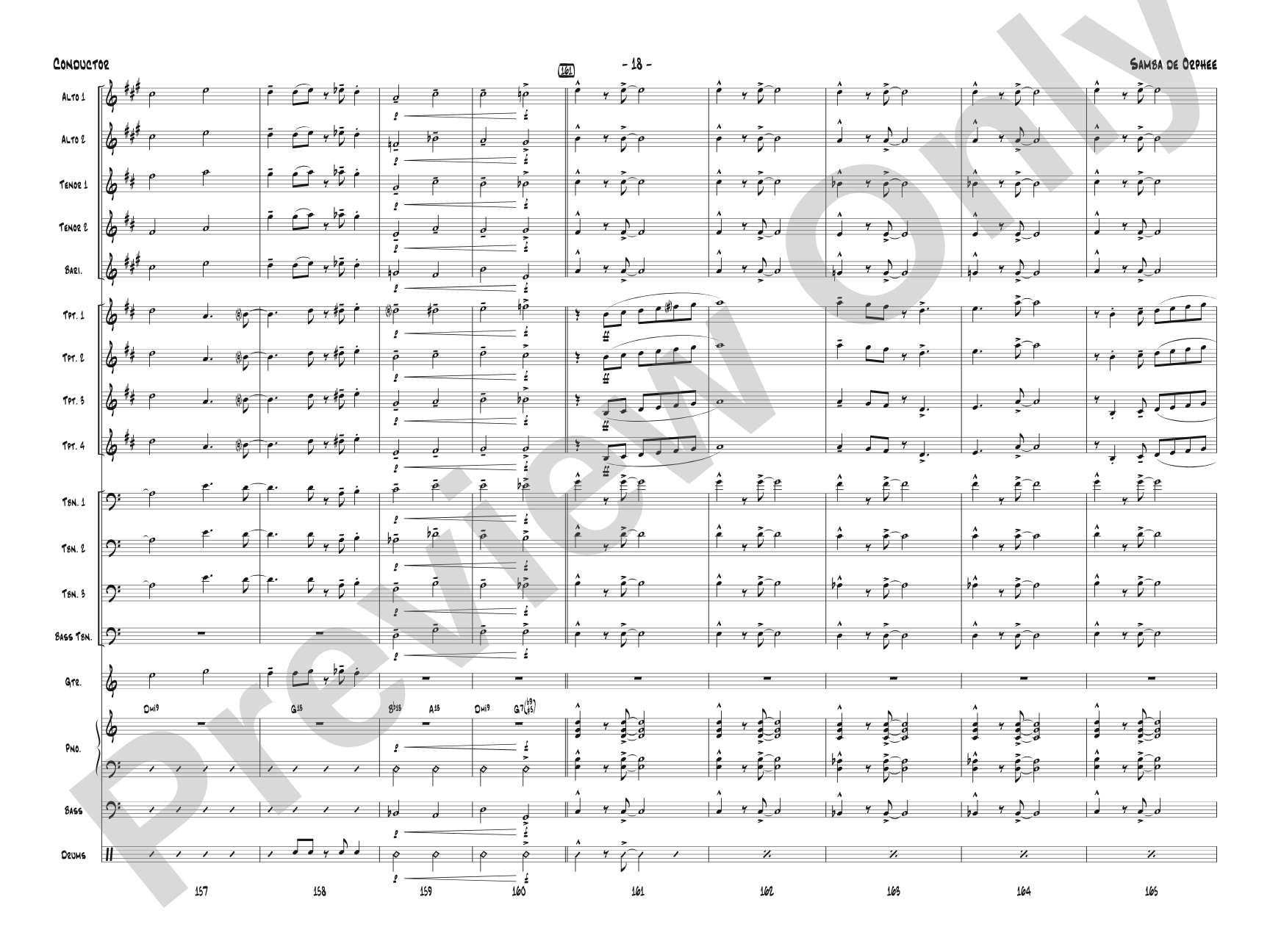 Samba de Orphee: Jazz Ensemble Conductor Score & Parts