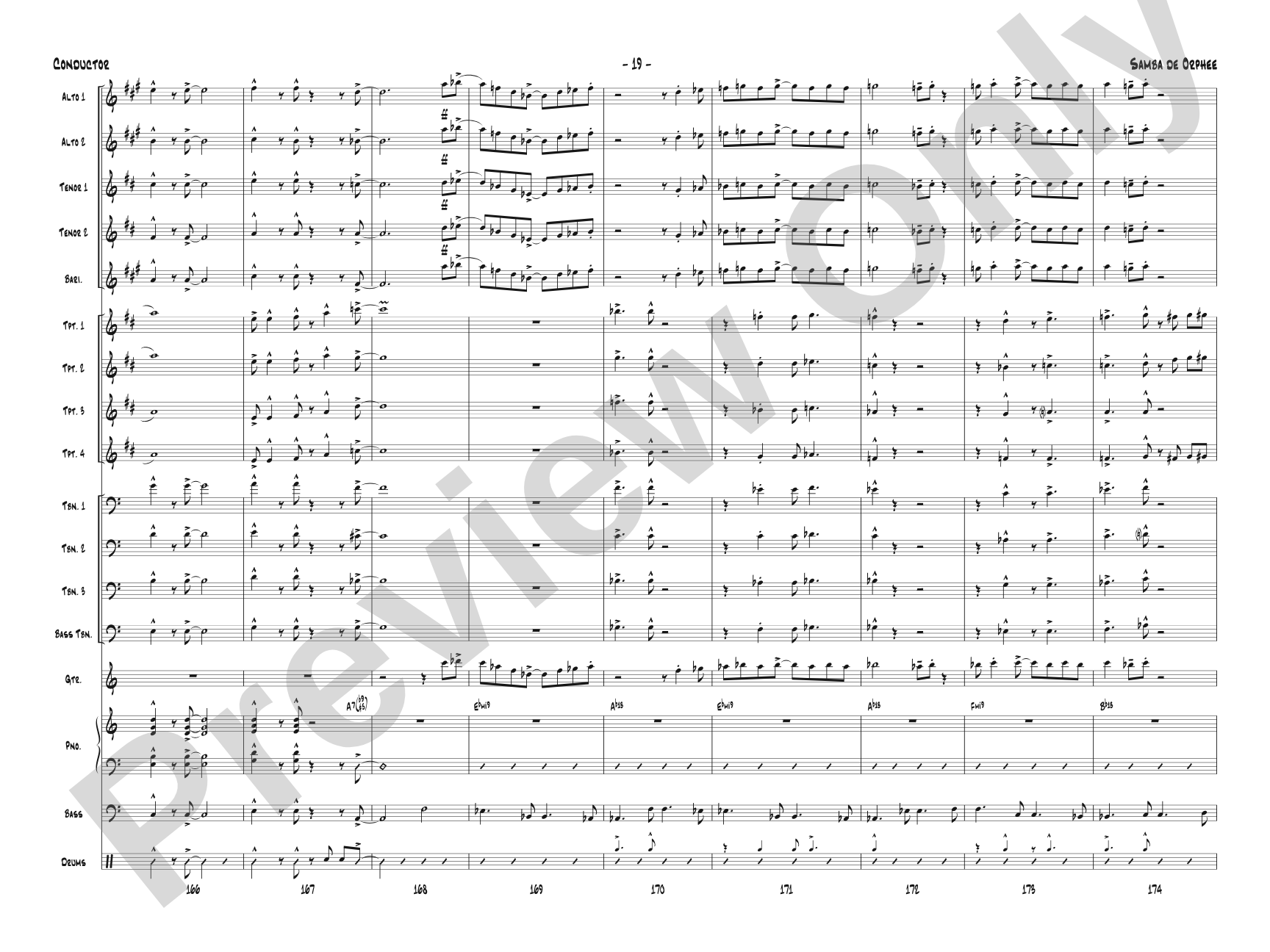 Samba de Orphee: Jazz Ensemble Conductor Score & Parts